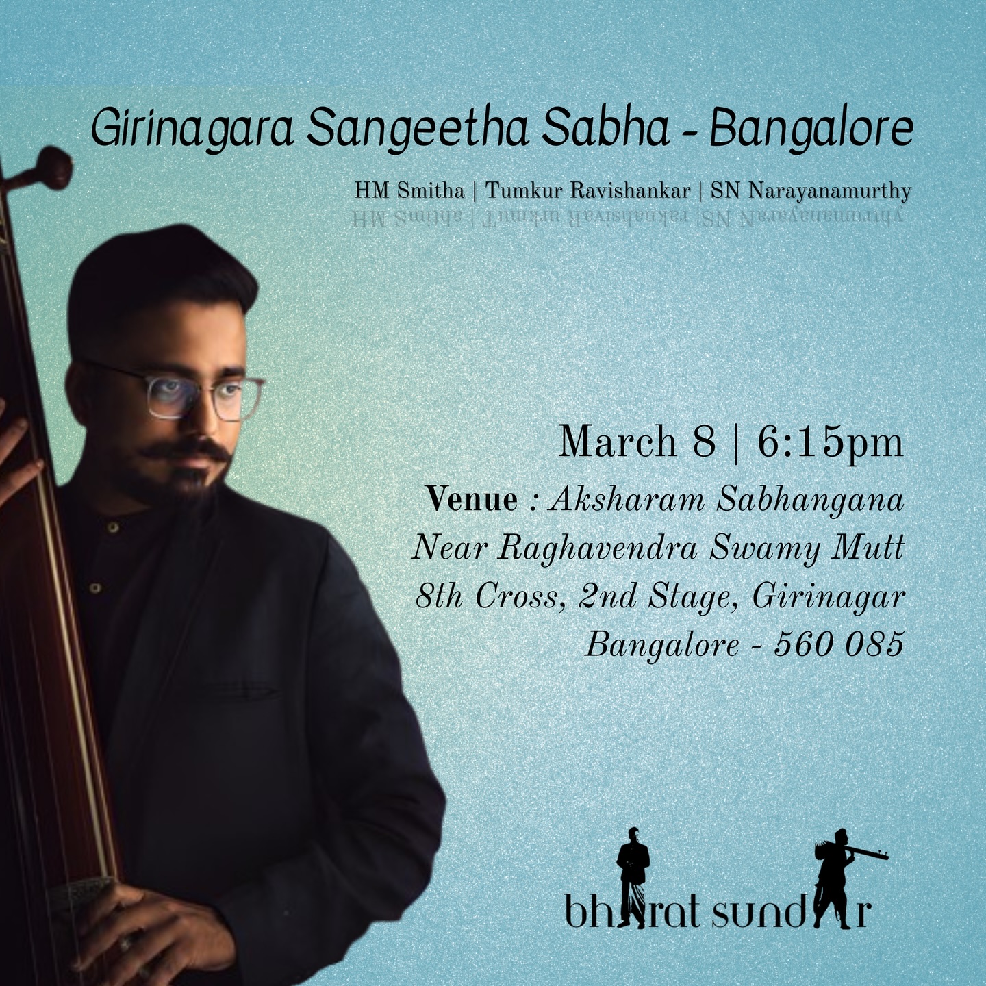 Carnatic Vocal Concert by Bharat Sundar poster