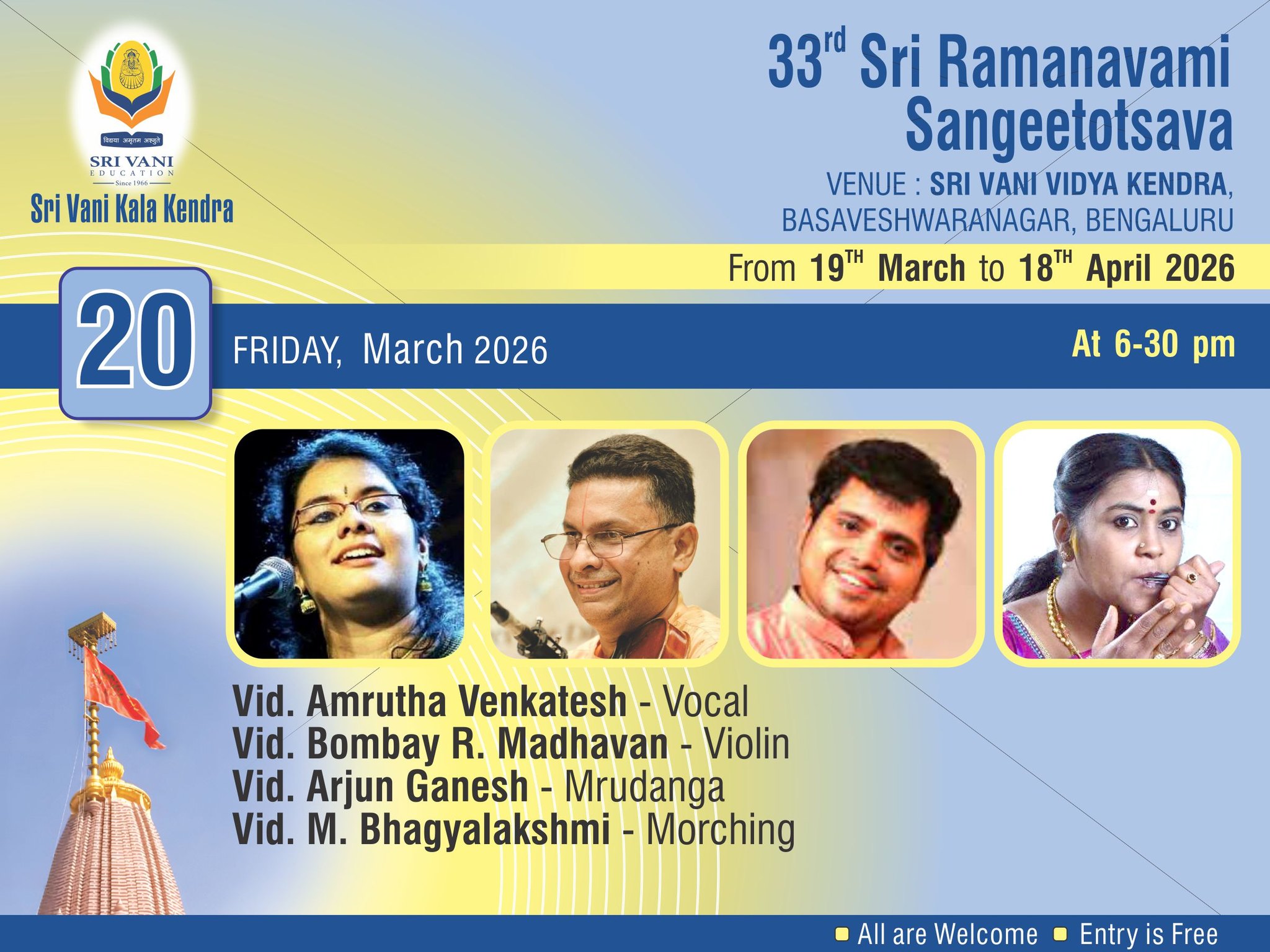 Carnatic Vocal Concert poster