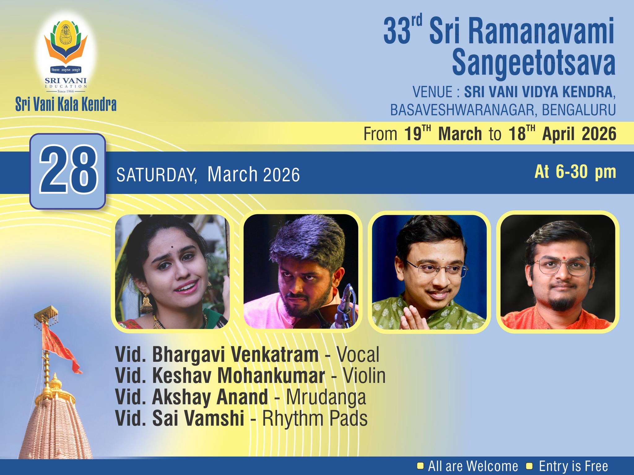 Carnatic Vocal Concert poster