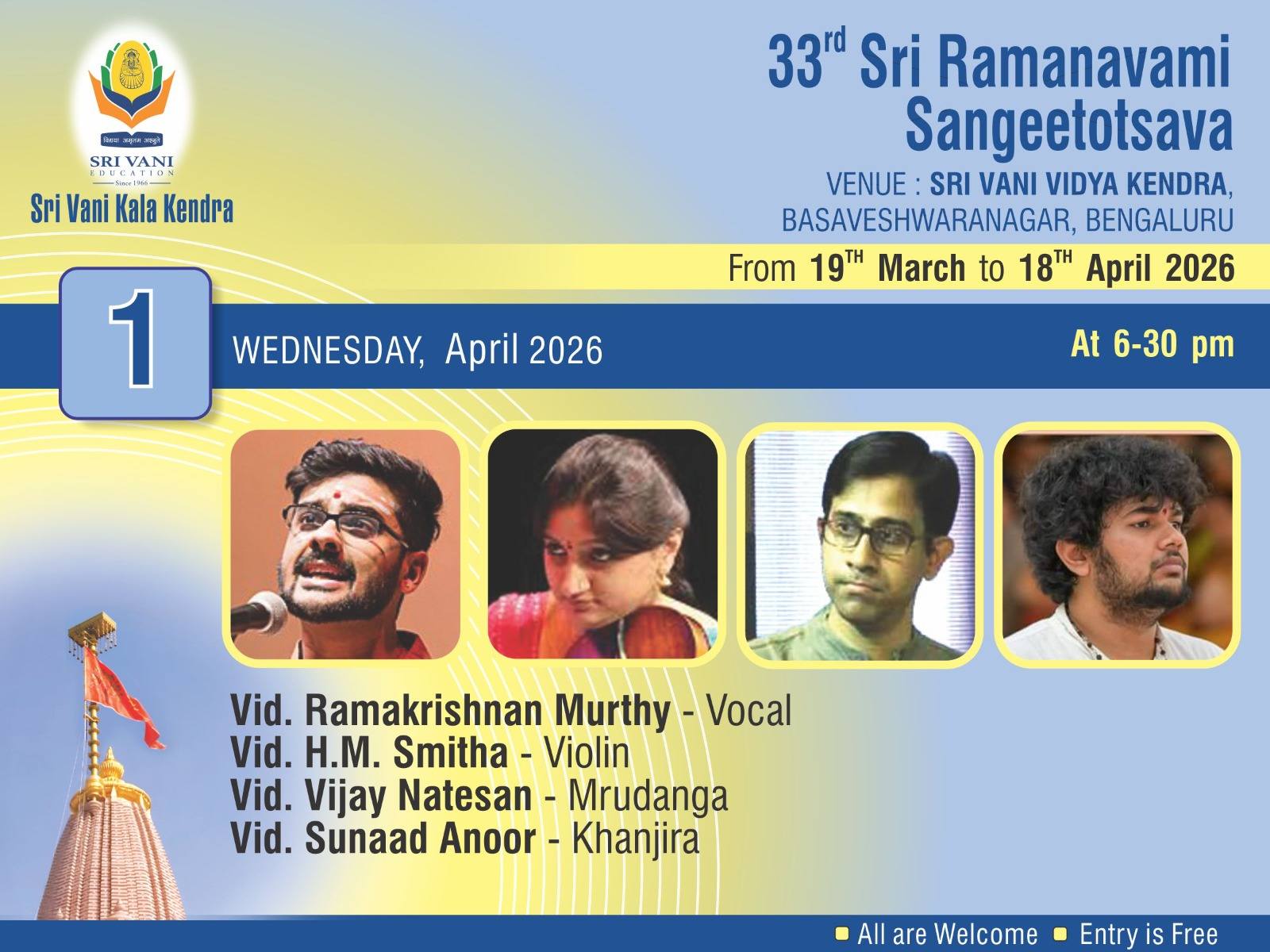 Carnatic Vocal Concert poster