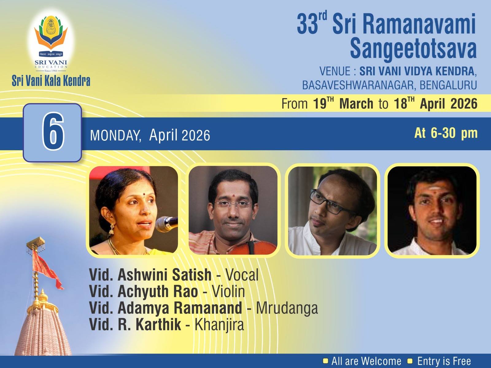 Carnatic Vocal Concert poster