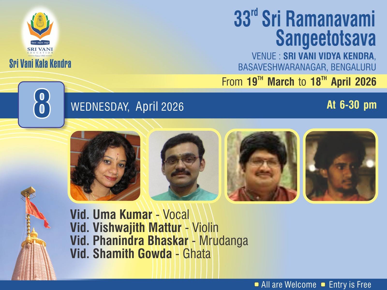 Carnatic Vocal Concert poster