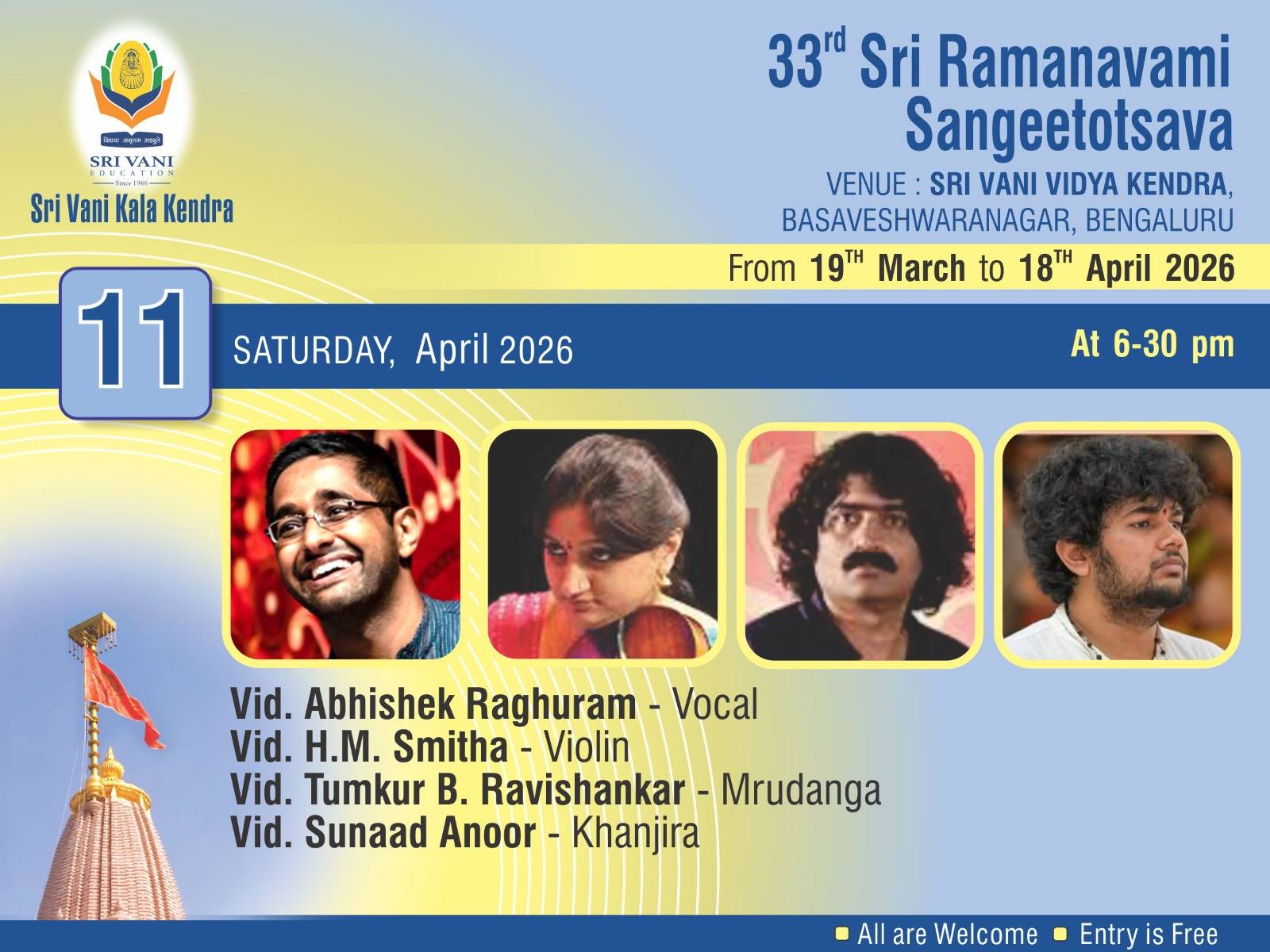 Carnatic Vocal Concert poster