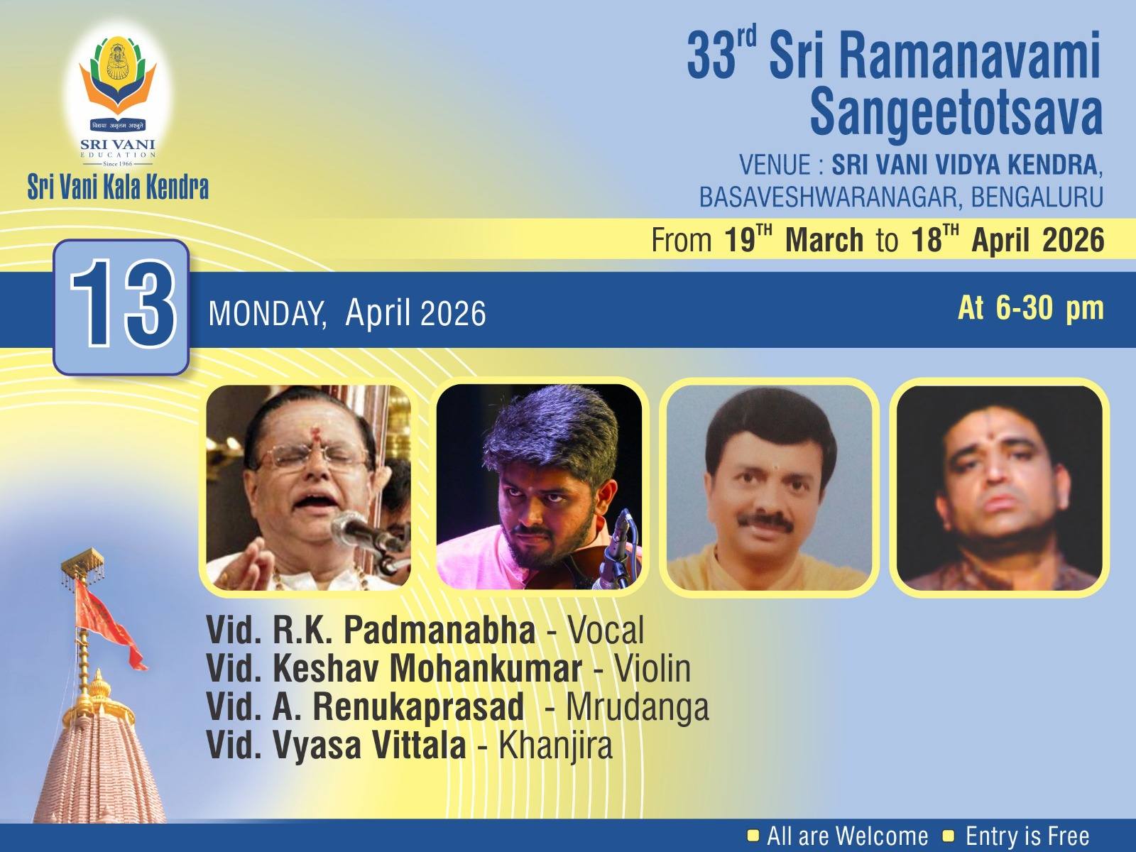 Carnatic Vocal Concert poster