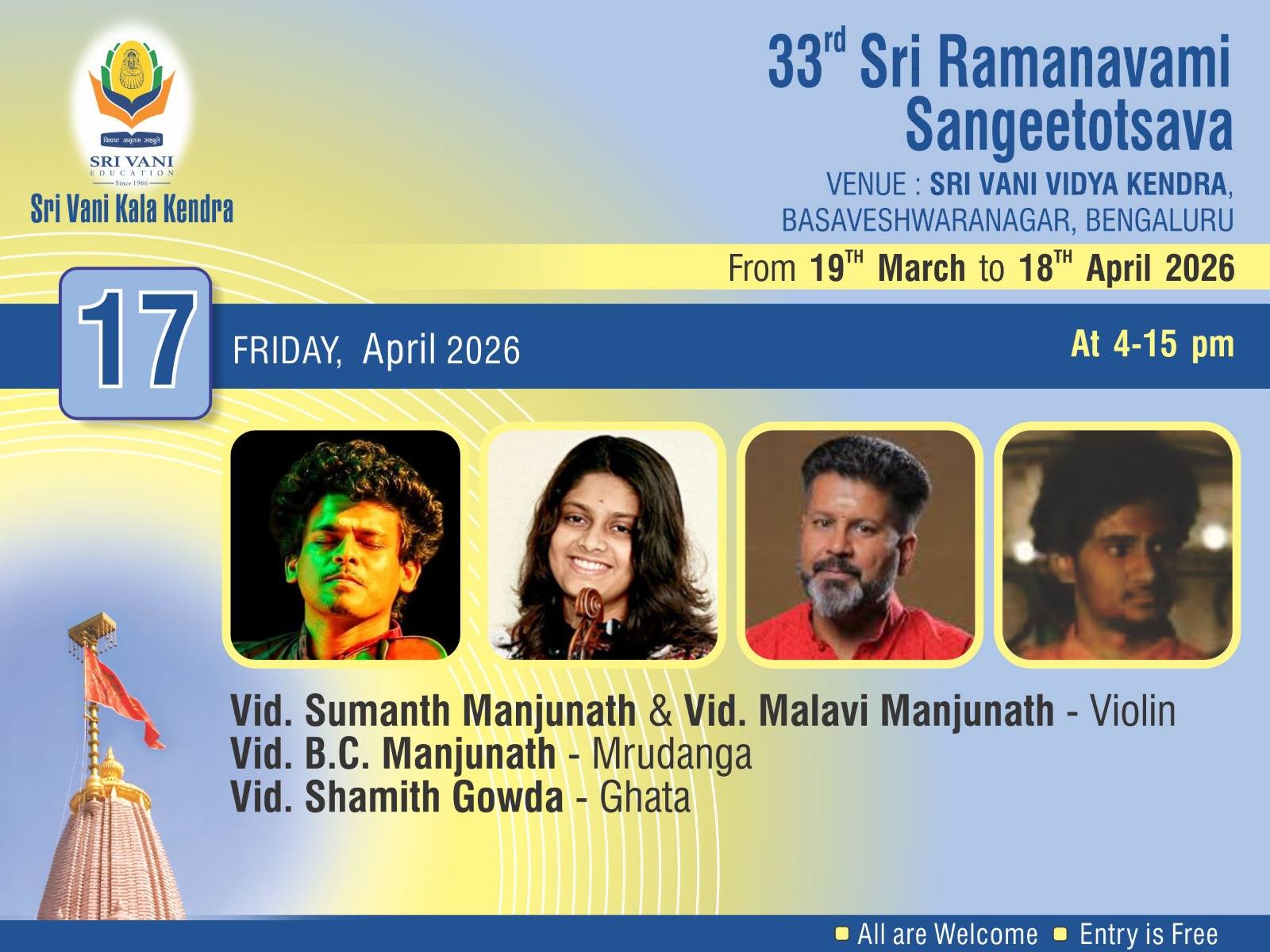 Carnatic Vocal Concert poster