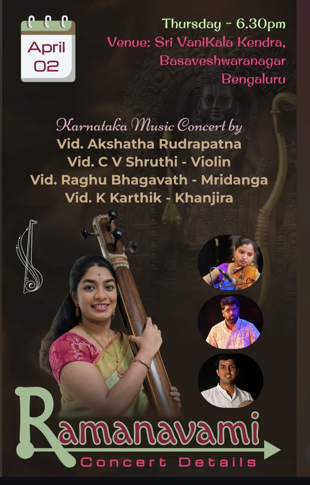 Ramanavami Karnataka Music Concert poster