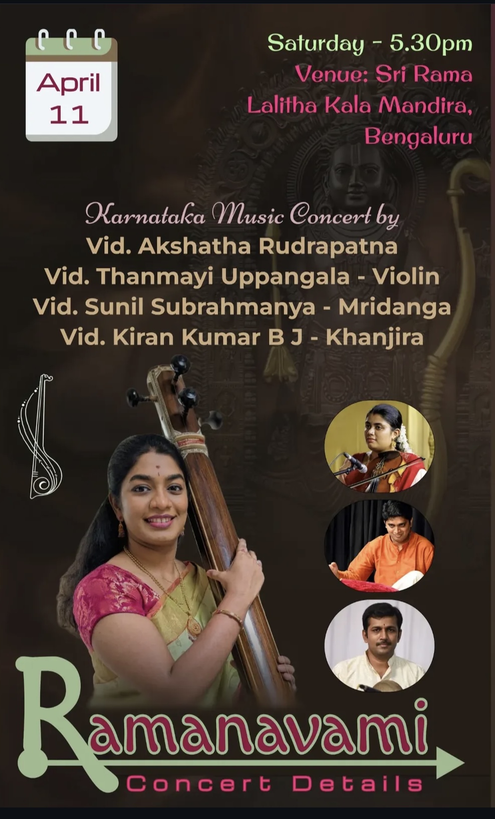 Ramanavami Karnataka Music Concert poster
