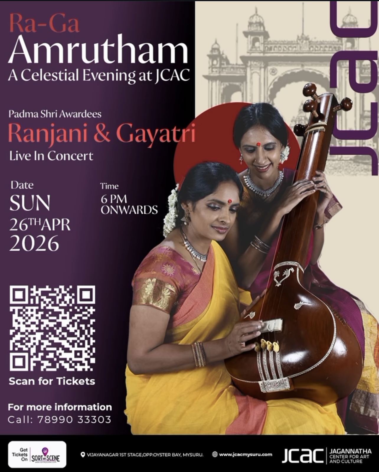 Ra-Ga Amrutham - A Celestial Evening at JCAC poster