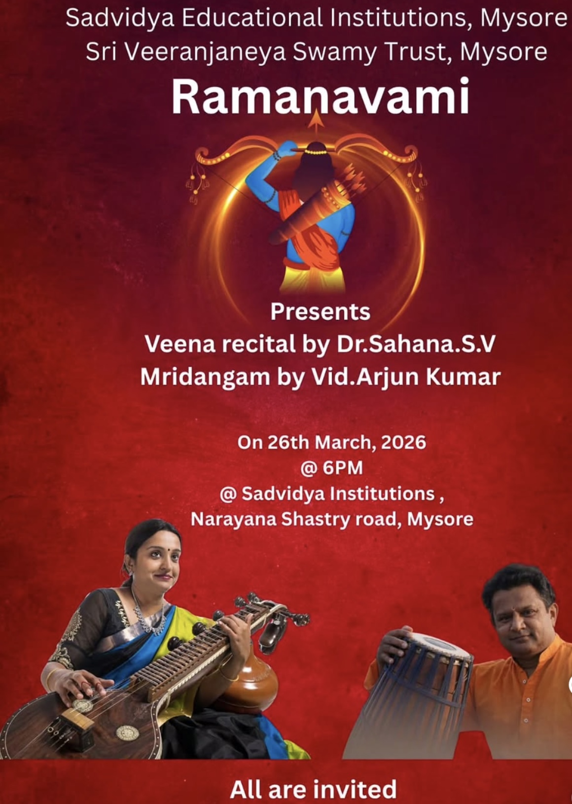 Ramanavami Veena Recital poster