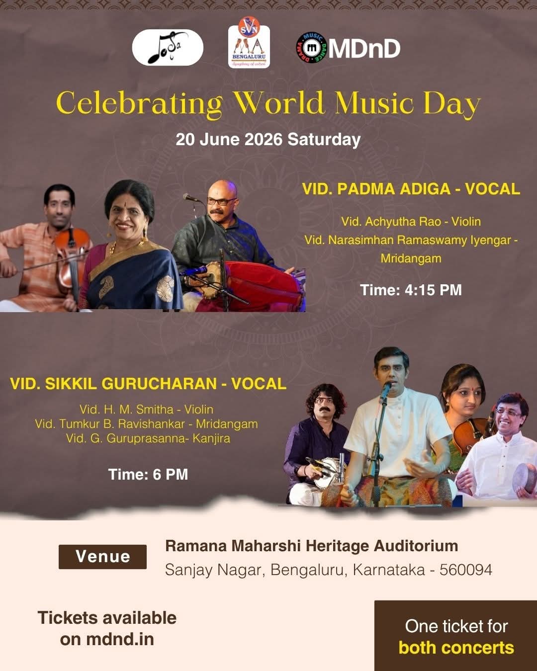 Vocal Concert by Vid. Padma Adiga poster