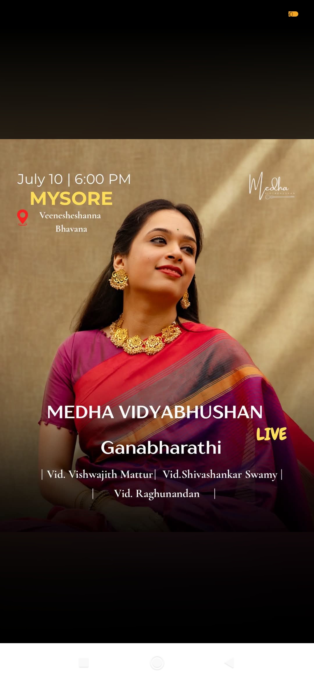 Ganabharathi Live Concert by Medha Vidyabhushan