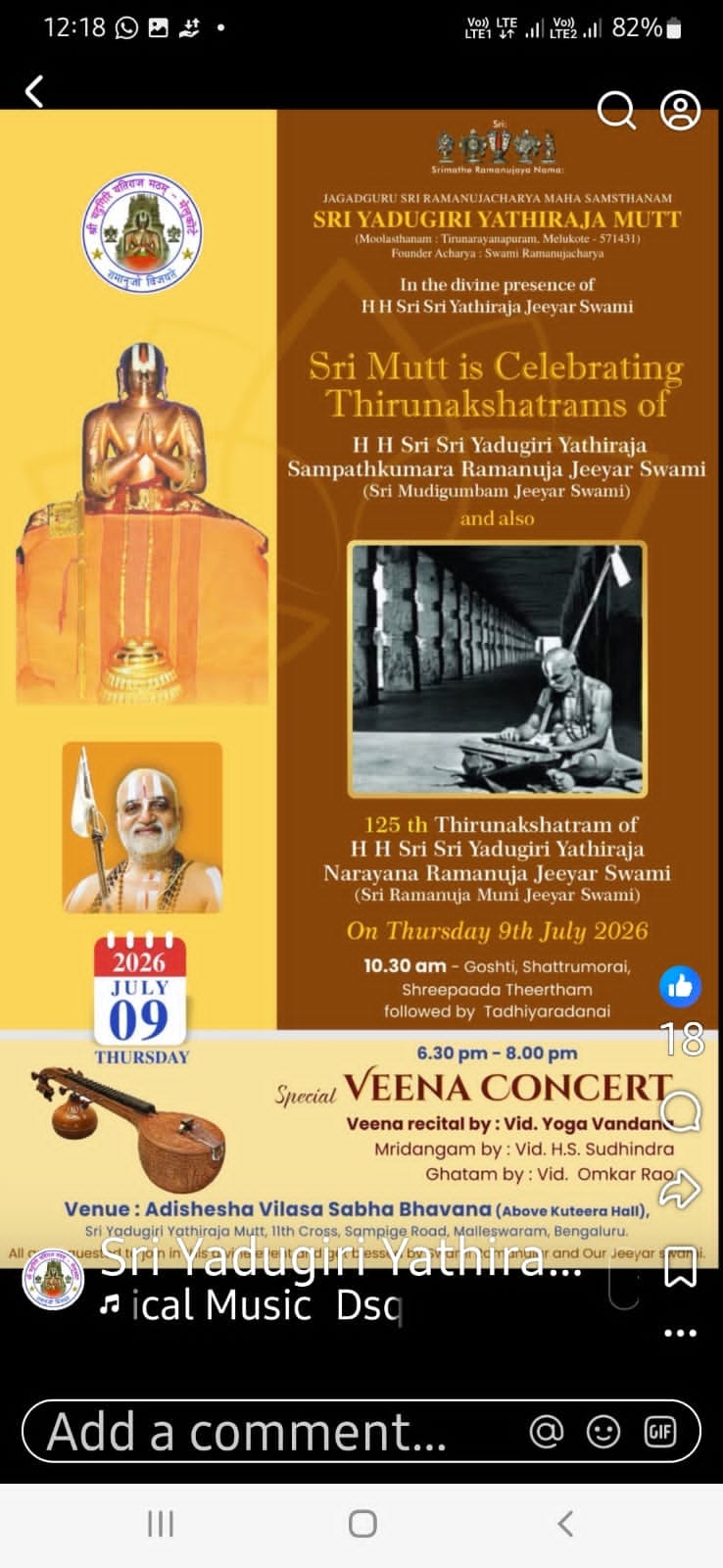 Special Veena Concert poster