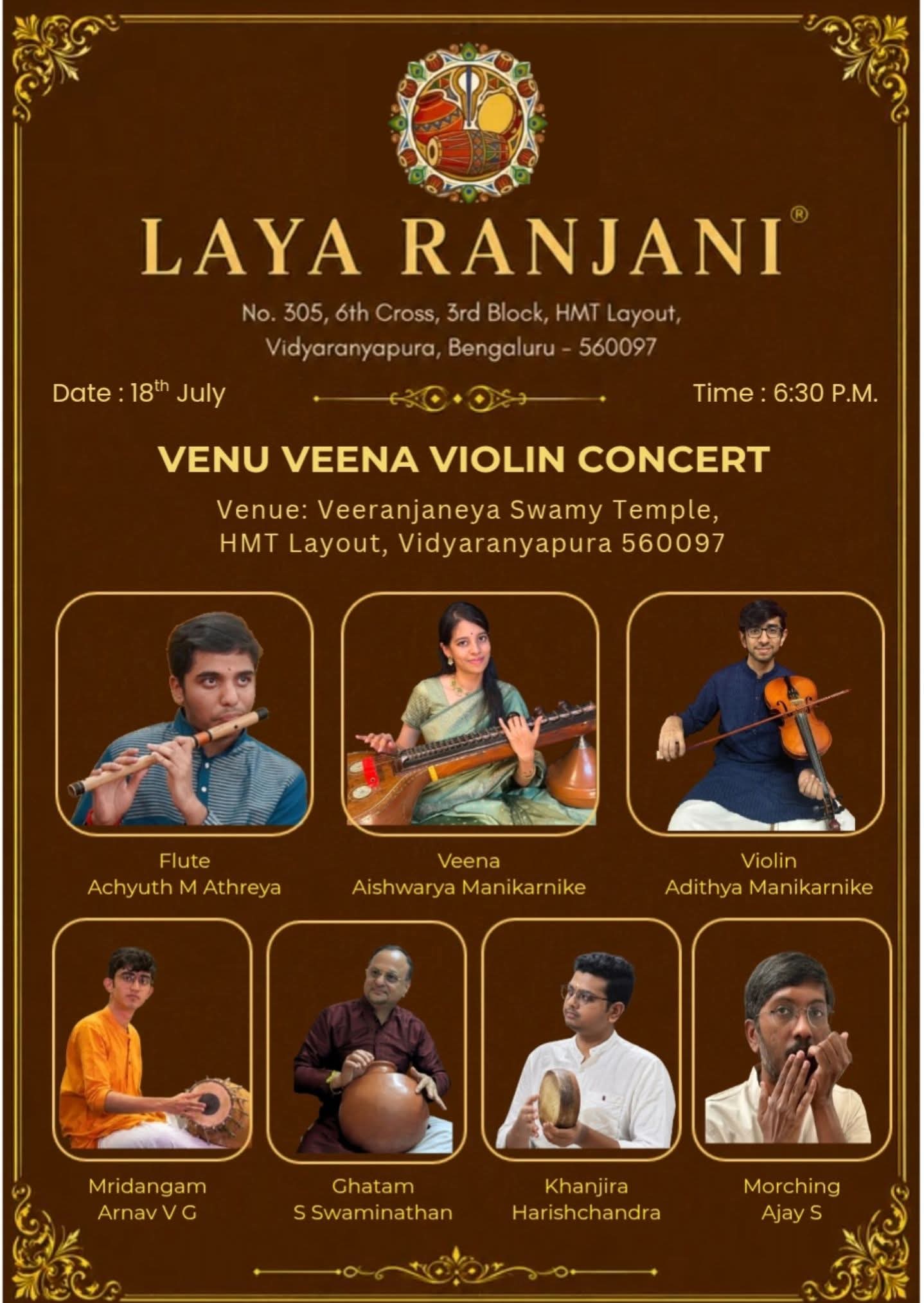 Venu Veena Violin Concert poster