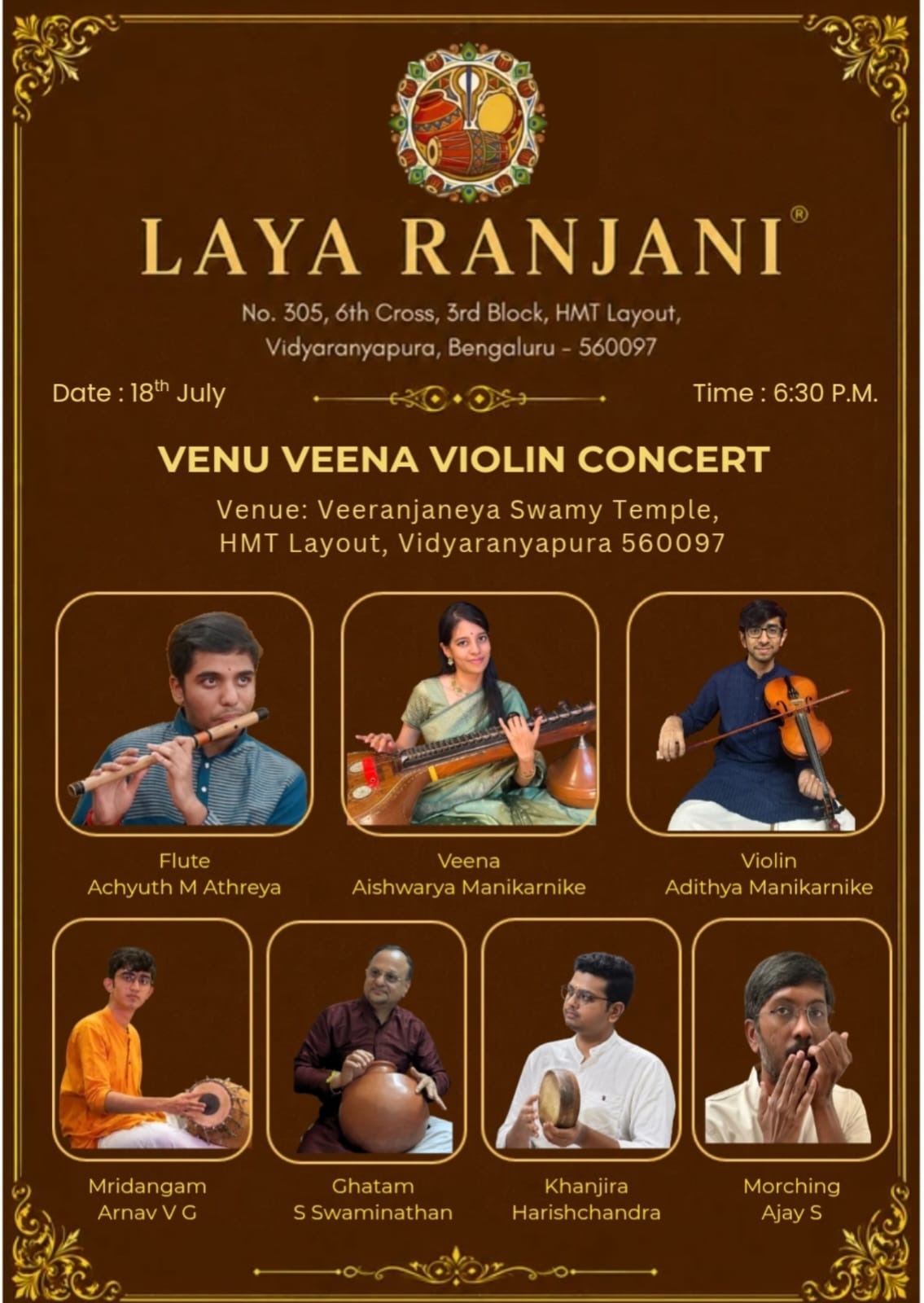 Venu Veena Violin Concert poster