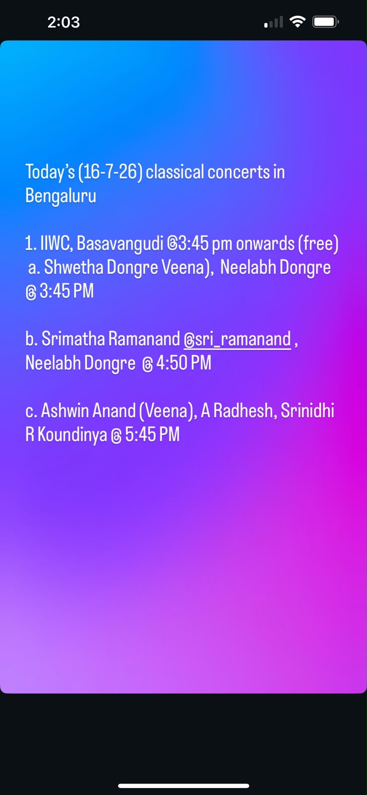 Veena Concert by Ashwin Anand poster
