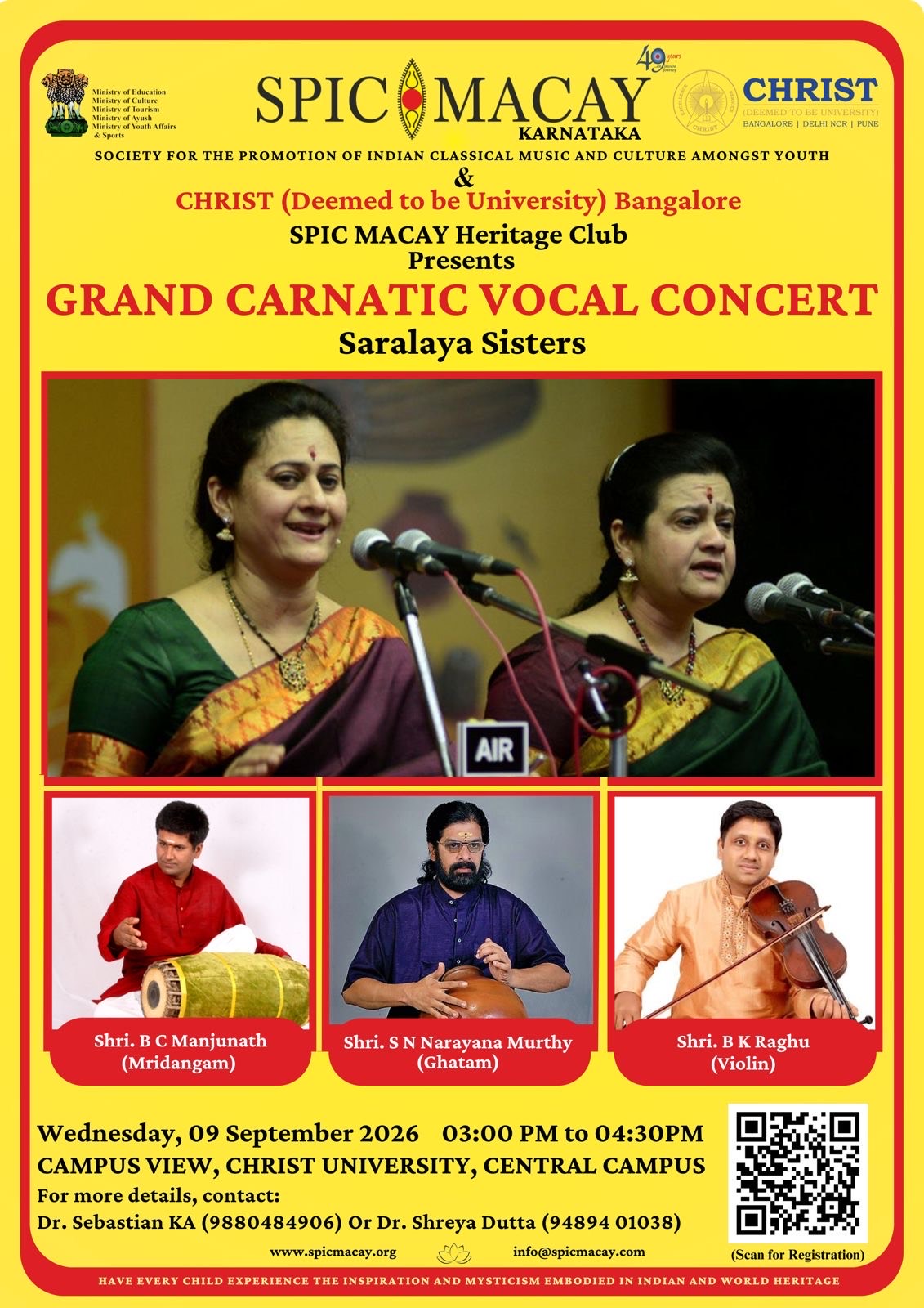 Grand Carnatic Vocal Concert by Saralaya Sisters